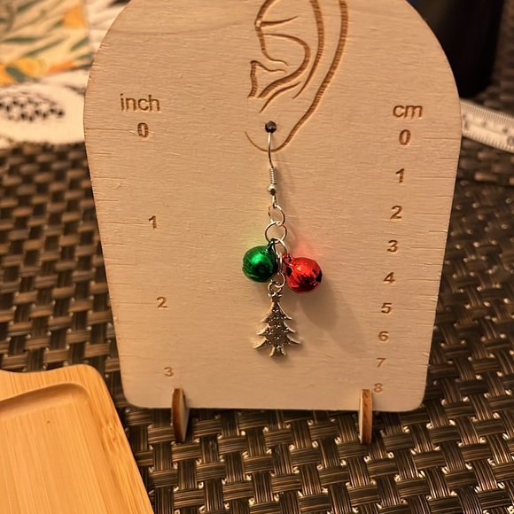 Christmas Bells and Trees Pair of Earrings and Bracelet - Picture 7 of 8